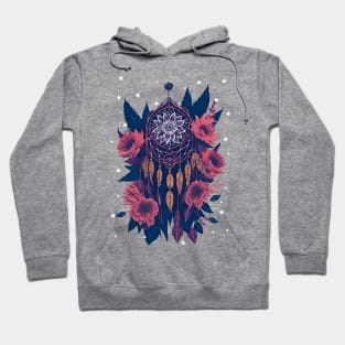 Dreamcatcher boho and flowers, Native American Tribal Hoodie